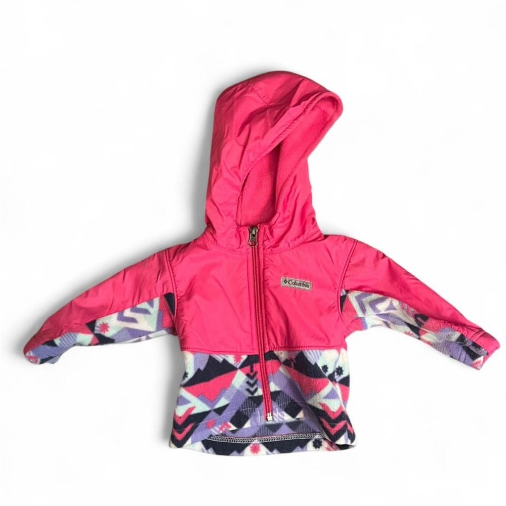 Columbia Kids Bright Pink Patterned fleece jacket